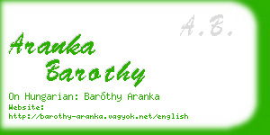 aranka barothy business card